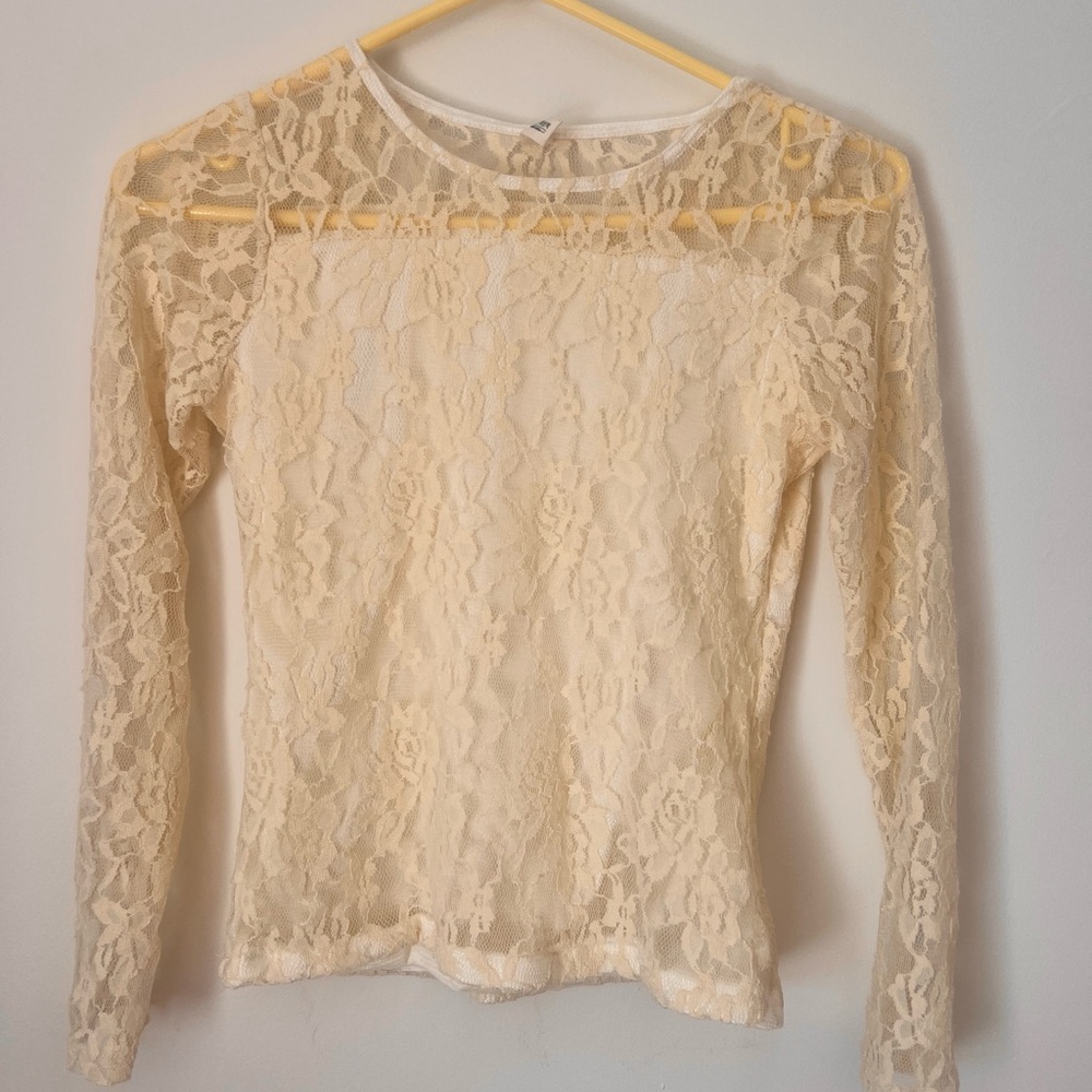 Sheer Lace Long Sleeve Top